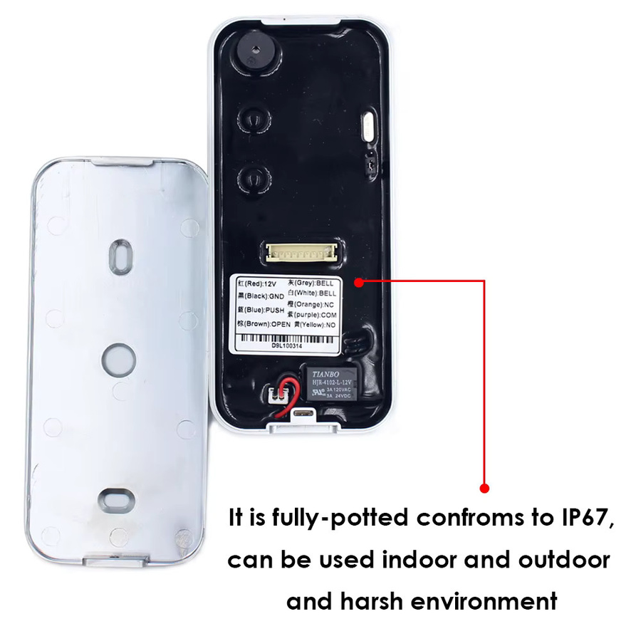LUCKING DOOR RFID Metall Türzugangskontrolle mit Tastatur und Hintergrundbeleuchtung, IP67 wasserdicht, Farbe: Silber/Weiß - Bild 3