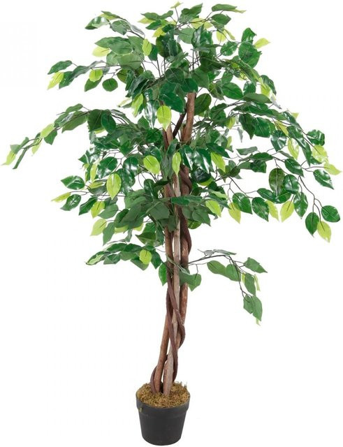 Lex Kunstpflanze Ficus Dekobaum in Grün mit Holzstamm und 462 Blättern, Höhe: 115 cm - Bild 1