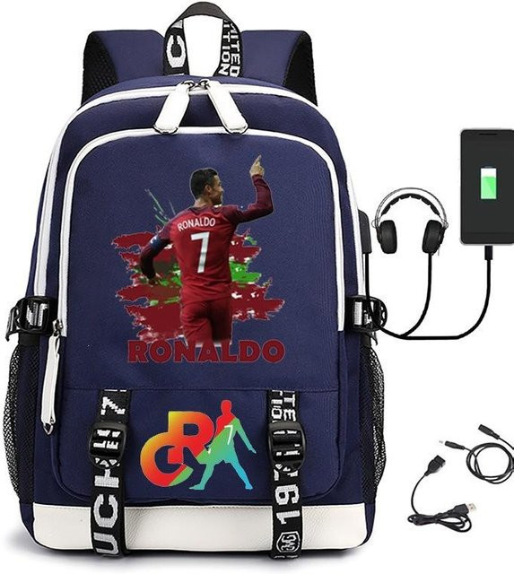 3-teiliges Schulrucksack-Set in Blau aus Oxford-Stoff mit großem Fassungsvermögen inklusive Federmäppchen und Schultergurt - Bild 1