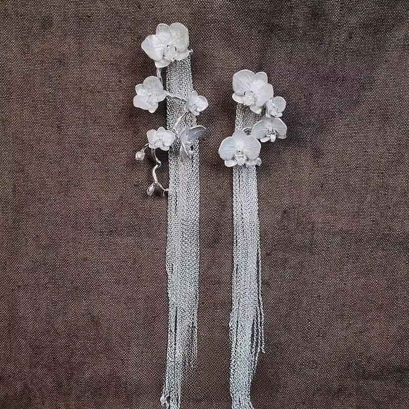 ZHUHE Ohrringe, Schmetterling, Orchidee, Quaste, Kupferlegierung, Unisex - Bild 2