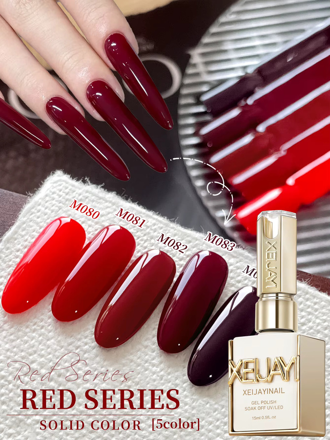 XEIJAYI Gel-Nagellack-Set Rote Serie, 15 ml, Glänzend - Bild 2