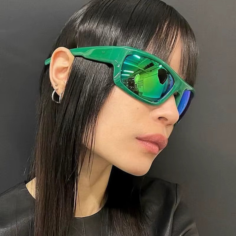 Samjune Sonnenbrille, Unisex, Vollrand, Kunststoff, Grün - Bild 2