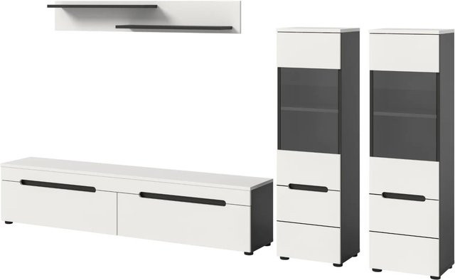 Wohnwand Cooper von Inn.Furn in Weiß und Grau mit Breite: 272 cm - Bild 6