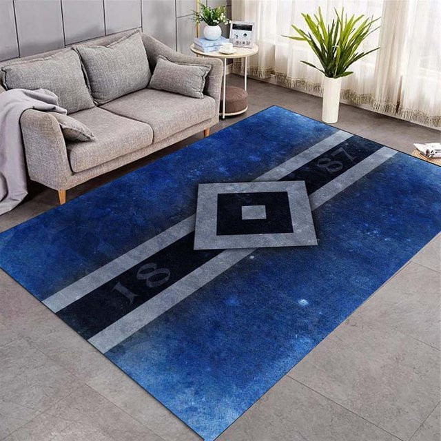 Rutschfester Hamburger SV Logo Teppich in Schwarz, Waschbare Fußmatte für Flur, Küche oder Bad, Breite: 40 cm, Tiefe: 60 cm - Bild 1
