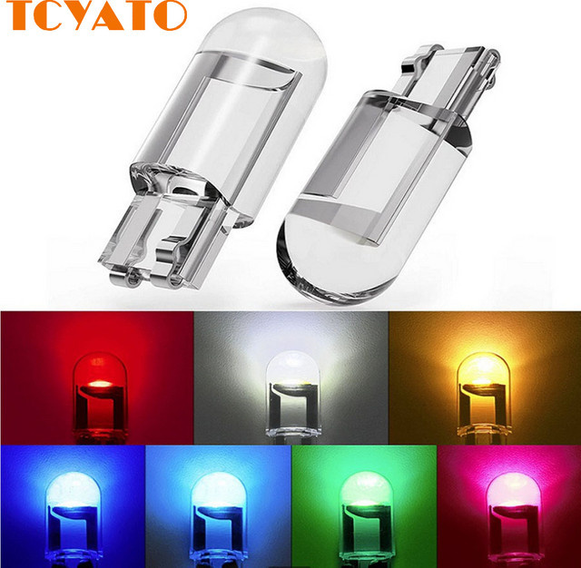 10er Set LED Auto Glühbirnen im Glasgehäuse W5W T10 für Kennzeichen und Rückfahrlicht in Multicolour RGB - Bild 1