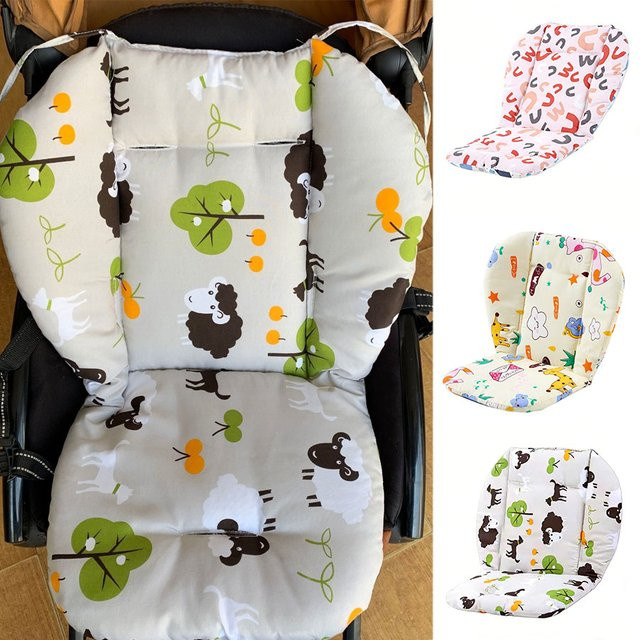 Atmungsaktive Baby Kinderwagen Sitzmatte aus weicher Baumwolle in Multicolour - Bild 1