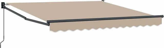 vidaXL Markise aus Polyester in Beige mit Kurbel und Auslegarmen, B/T/H: 300 x 250 x 165 cm - Bild 1