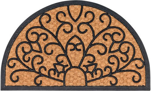 Astra Fußmatte Deluxe Light halbrund aus Kokos und Gummi, beige/braun, B: 75 cm, T: 45 cm, H: 0,8 cm - Bild 1