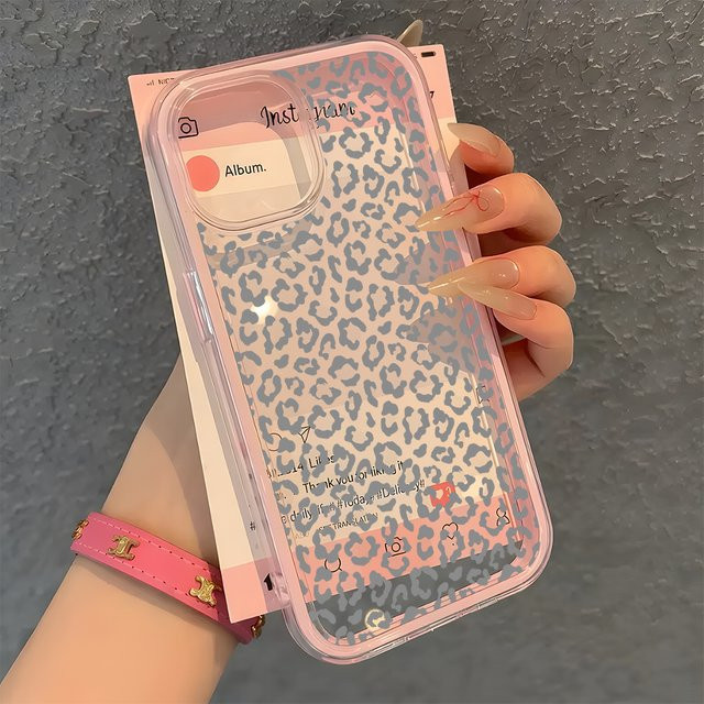 Transparente Silikon-Handyhülle mit Leopardenmuster in Grün für iPhone 11 bis iPhone 17 Pro Max Plus Air - Bild 1
