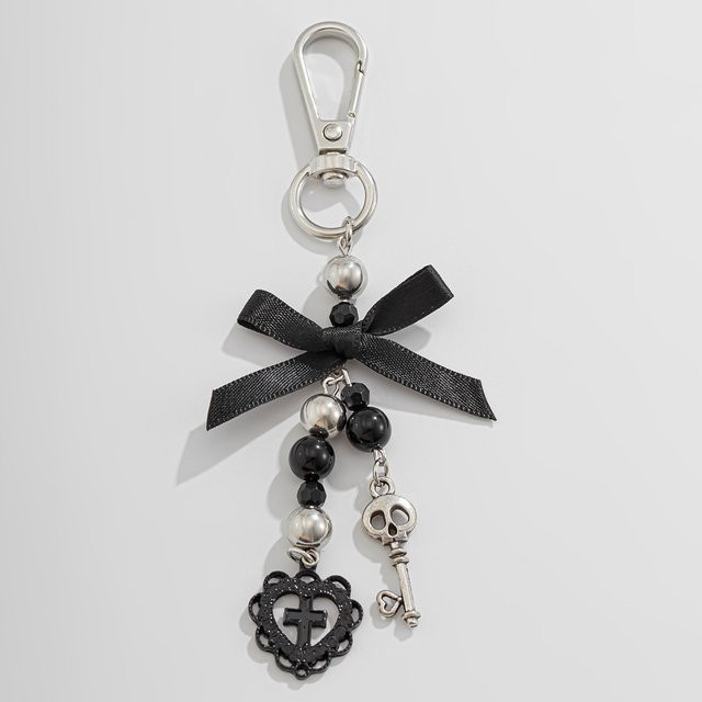Schlüsselring sharelucky, Schwarz, Bowknot, Kreuz, Herz, Unisex - Bild 1
