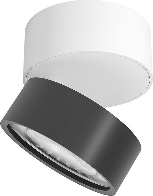 LUX-IT Swing 95 Round LED-Deckenstrahler 1-flammig, Weiß mit schwarzem Kopf, dimmbar mit dim2warm (1800K - 3000K) - Bild 1