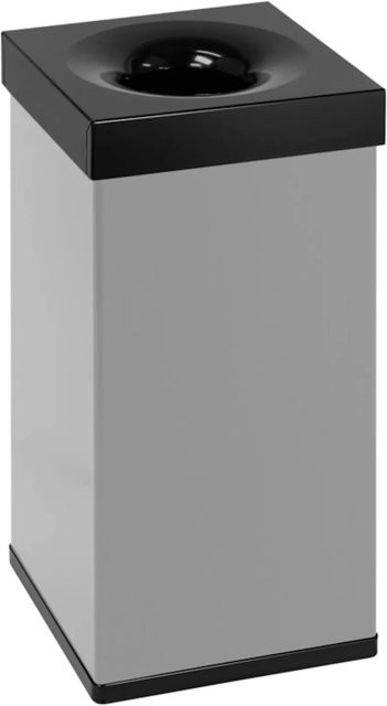 PROREGAL Selbstlöschender Eckiger Abfallsammler aus Aluminium, 55 Liter, Farbe: Grau und Schwarz, H x B x T: 60 x 30 x 30 cm - Bild 1