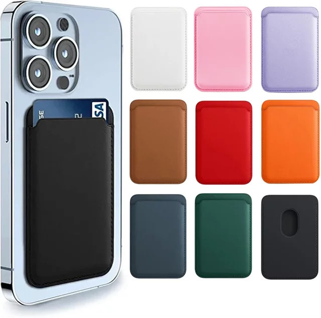 GOLDFOX Leder-Wallet-Hülle für iPhone 15 Pro Max, iPhone 14, iPhone 13, iPhone 12 mit MagSafe-Magnet und Kartenhalter, Farbe: Schwarz - Bild 1