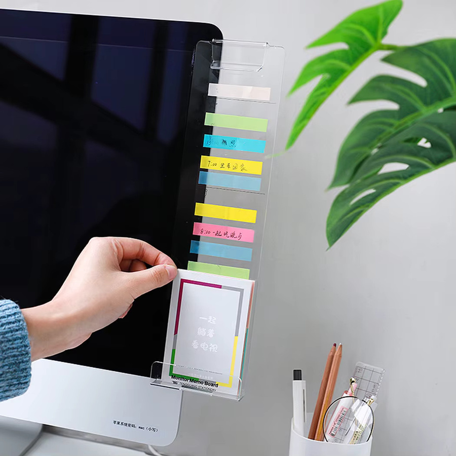 LEENKEA Memo Board aus transparentem Acryl als Monitor Nachrichtenspeicher und Telefonhalter für deinen Schreibtisch - Bild 3