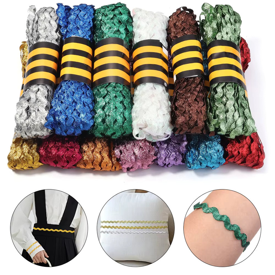 Buntes Wellen-Grosgrain-Band aus Terylen mit 5 mm Breite, 15 Yards Länge für Bastelarbeiten, Nähen und Dekoration - Bild 1
