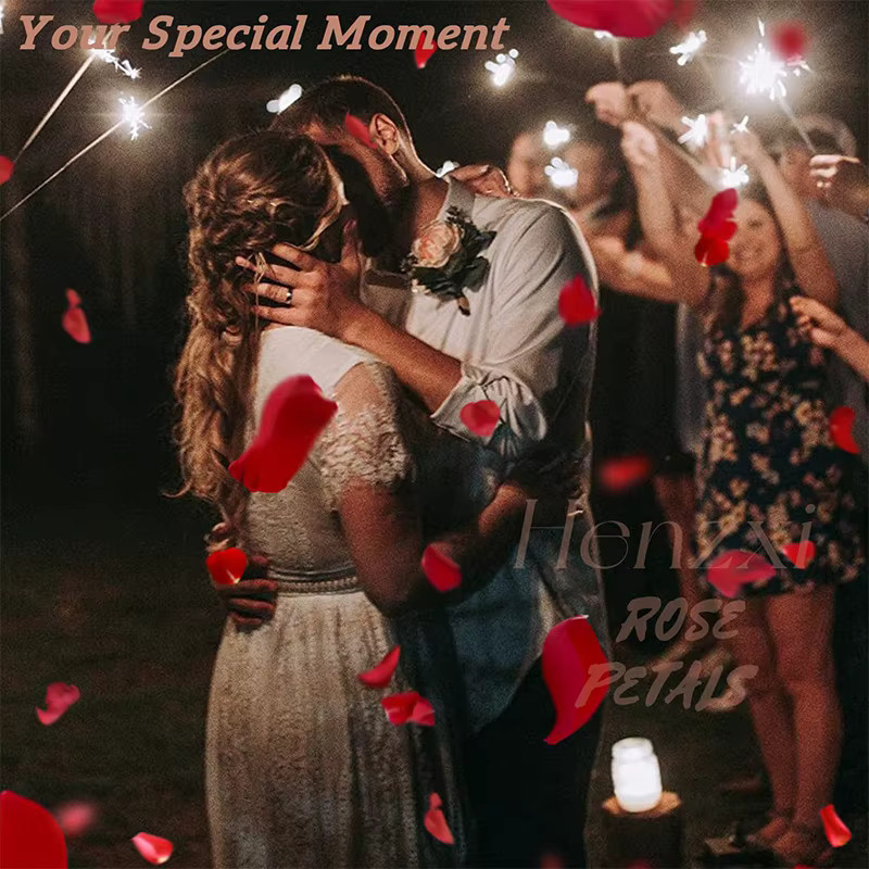 1000 Stück künstliche Rosenblätter aus Seide in Rot für Hochzeiten, Valentinstag und Dekorationen - Bild 3
