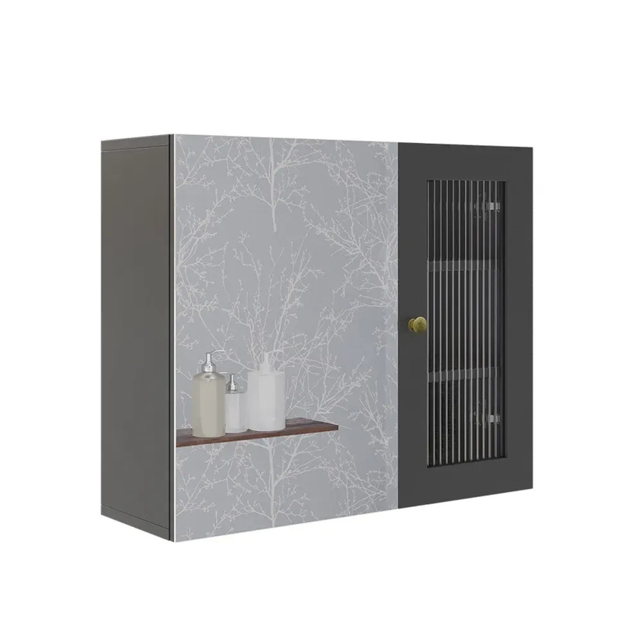Vicco Badspiegelschrank Malte in Grau, Wandmontage mit Spiegeltüren, B/H: 60 x 50 cm - Bild 2