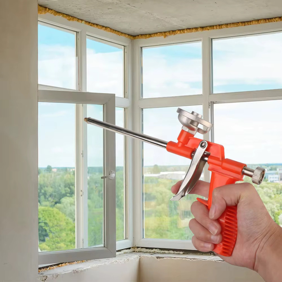 Schaumkleber Spritzpistole aus Metall für Polyurethanschaum in Orange - Bild 2