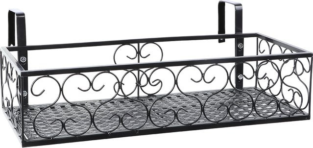 TOPINCN Balkon Blumenregal aus Eisen in Schwarz Matt für Garten, Balkon und Korridor - Bild 1