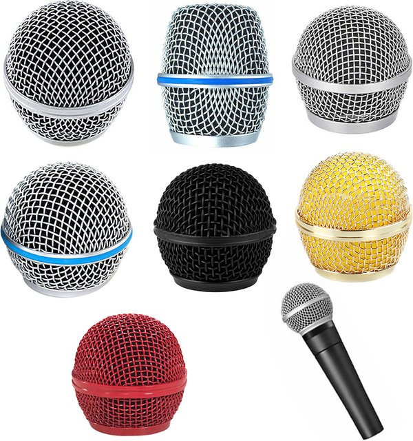 Shure Mikrofon Ersatz Kopf Stahl Mic Grille Abdeckung in Silber für Beta 58 Mikrofone - Bild 1