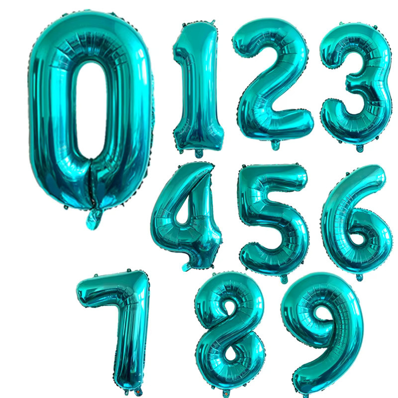 KUKUZHU 10 Stück Folienballons in Form von Zahlen und Enten, Blau und Grün, Partydekoration für den ersten Geburtstag von Baby Jungen und Mädchen - Bild 3