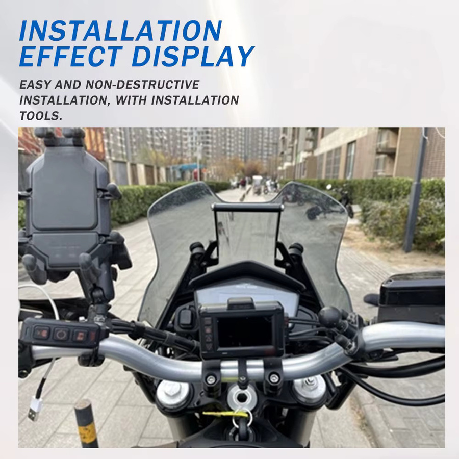 Handy und GPS Halterung für Moto-GUZZI V85 TT V85TT in Schwarz - Bild 3