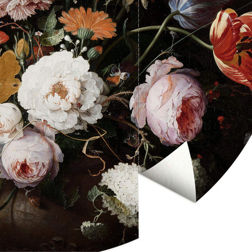 K&L Wall Art Vliestapete Mignon Stillleben Blumen, Rundes Wandbild, mehrfarbig, matt, B/H: 153 x 140 cm - Bild 3