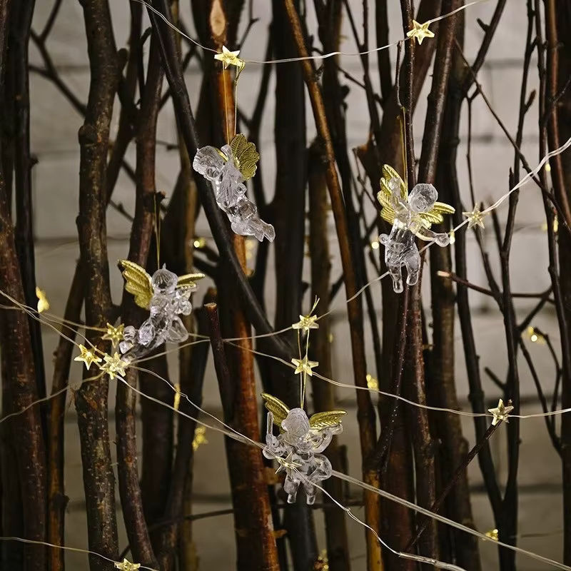 4er-Set transparente Engel-Anhänger aus Glas als Weihnachtsbaum-Hängeornamente - Bild 5