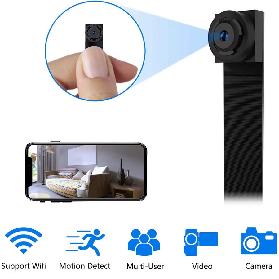 Virwir Mini WiFi Kamera 1080P HD Video Recorder mit Bewegungserkennung und Remote View in Schwarz - Bild 2