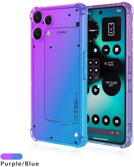 Stoßfeste Gradient Airbag TPU Schutzhülle für Nothing Phone (3a) Lite in Transparent oder Purple - Bild 1
