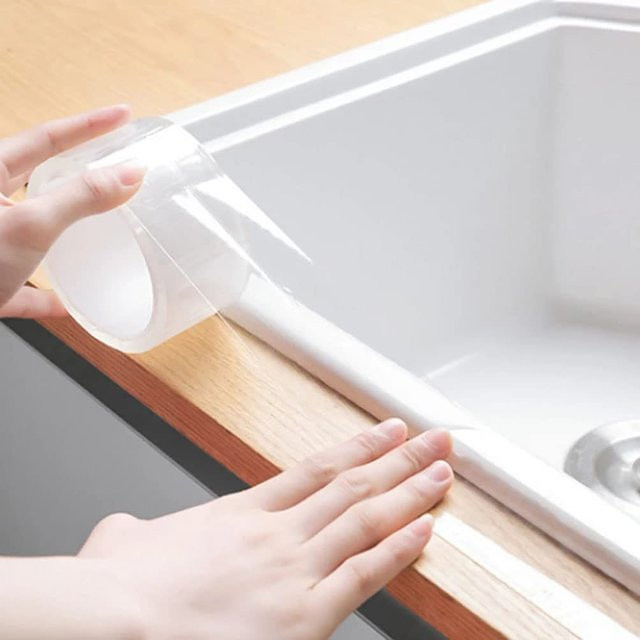 TFAAI Ultrastarkes Nano-Klebeband transparent, selbstklebend und wasserdicht als Dichtungsstreifen für Küchenspüle und Lücken - Bild 1
