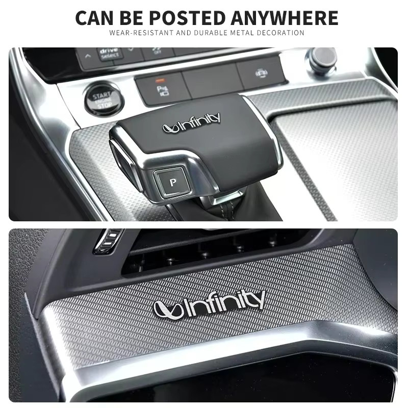 Infinity Metall Logo Aufkleber für Auto Hi-Fi Lautsprecher in Silber, 5 oder 10 Stück - Bild 3