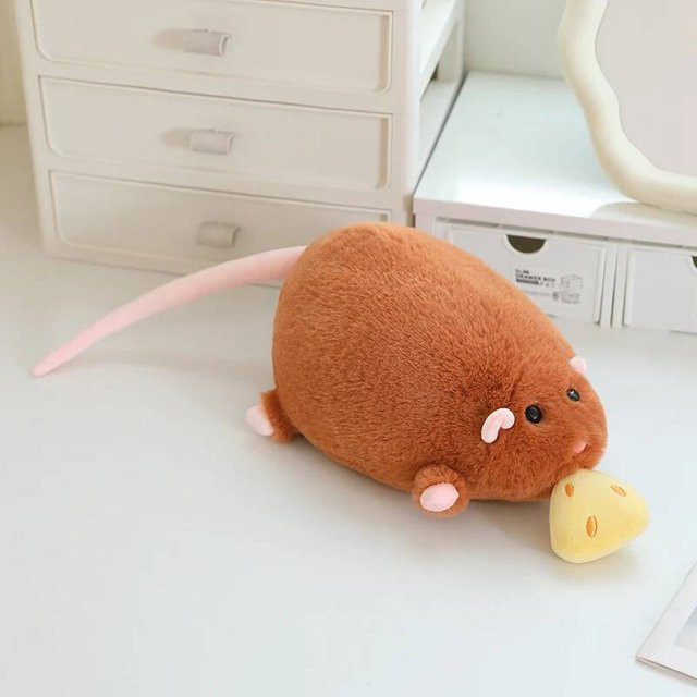 Käse Ratte Plüschtier, braun, 40cm - Bild 1