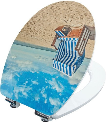 Cornat WC-Sitz SONNENBAD in Bunt, D-Form aus MDF mit Softclose-Funktion und Quick-Release, B/T/H: 47,5 x 38,4 x 6,4 cm - Bild 1