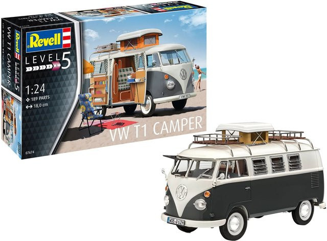 Revell VW T1 Camper Modellbausatz 1:24 ab 13 Jahren - Bild 1
