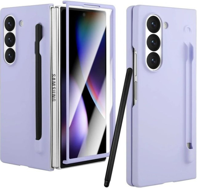Samsung Penholder Pen Pure Handyhülle mit S Penhalter für Samsung Galaxy Z Fold 7, 6, 5, 4, 3 matte PC-Schutzhülle in Schwarz oder Purple - Bild 1