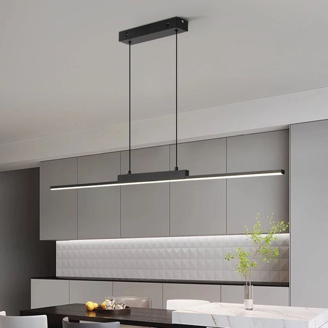 Moderne LED-Pendelleuchte von DARHYN in Schwarz aus Metall für Wohnzimmer, Küche und Bar - Bild 1