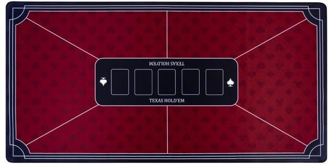 Engelhart Texas Hold’em Poker Tischmatte in Rot und Weiß für 6 bis 8 Spieler, B/T: 118 x 59 cm - Bild 1