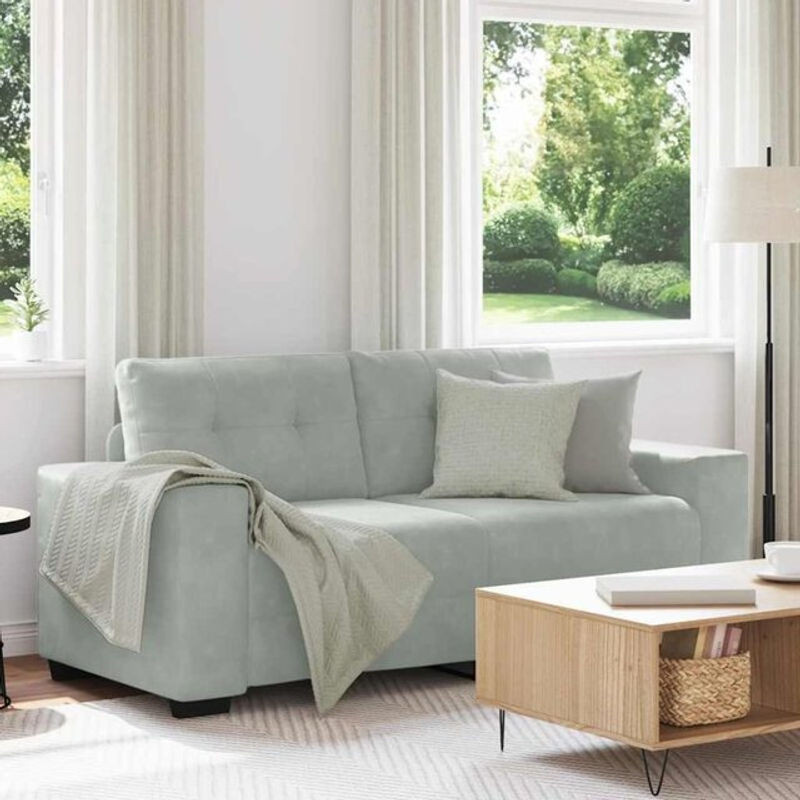 Vidaxl 2-Sitzer-Sofa in Grau aus modernem Samt mit einer Breite von 140 cm - Bild 1