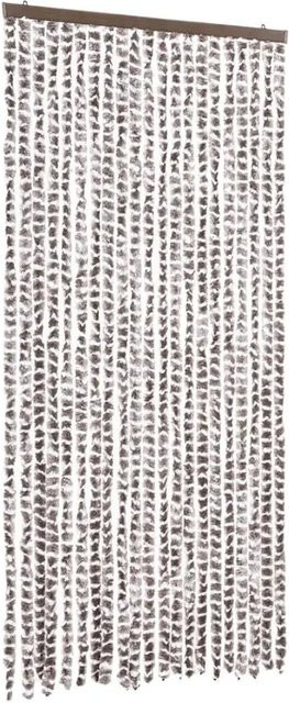 vidaXL Fliegenvorhang aus Chenille in Taupe und Weiß, B: 90 cm, H: 200 cm - Bild 1