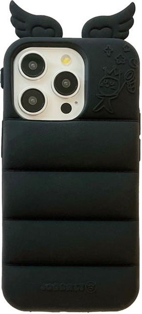 Weiche Silikon Handy Hülle mit Herz und Flügeln für Apple iPhone 15 14 13 Pro Max in Schwarz - Bild 1