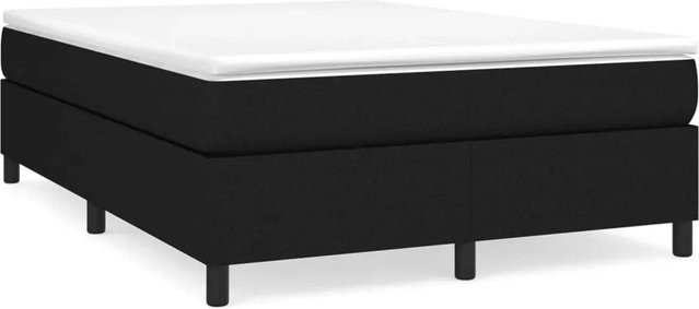vidaXL Boxspringbett aus Stoff in Schwarz, B/T: 140 x 190 cm - Bild 1