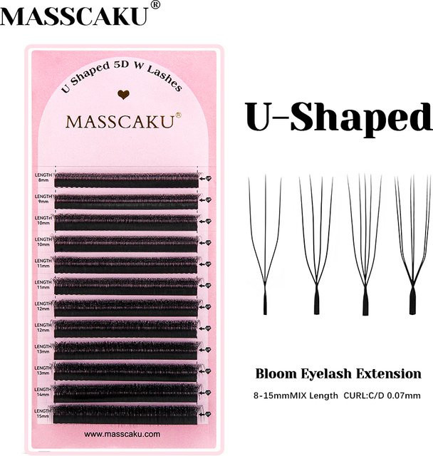 MASSCAKU Wimpernverlängerung U-Form, handgewebt, 0,07 mm, Damen - Bild 1