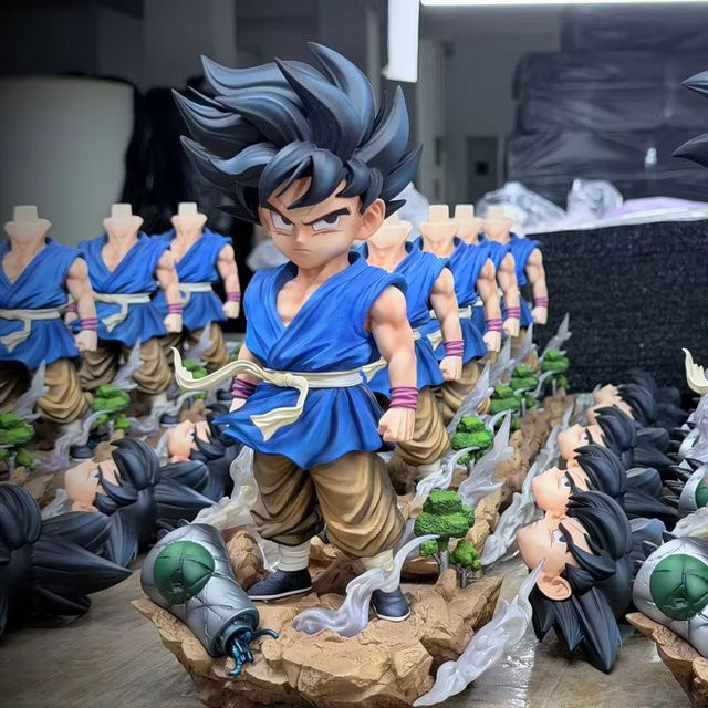 JG Studio Dragon Ball Son Goku Super Saiyan Doppelkopf-Figur, PVC-Statue - Bild 1