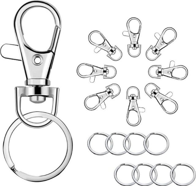 D-Ringe Karabinerhaken, Legierung Metall, Silber - Bild 1