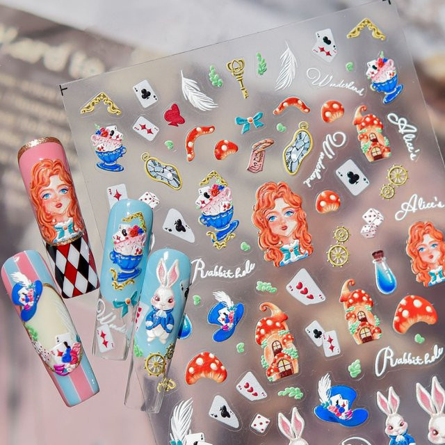 Rhstoe Nagelsticker Alice Motiv, Glänzend, Damen - Bild 1