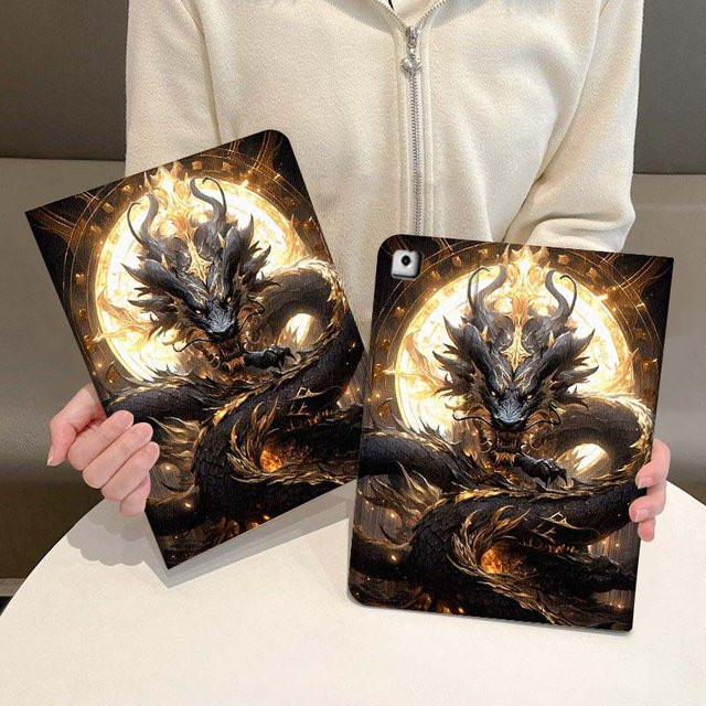 Luxuriöse Anime-Drachen Tablet-Hülle für Apple iPad Pro, Air und Mini in Multicolour - Bild 1