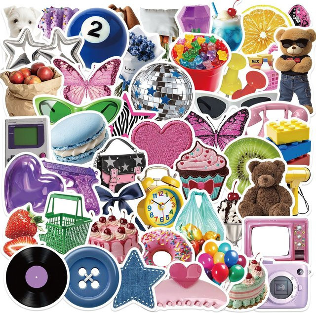 MRJIAANGSON Y2K INS Ästhetik Graffiti Aufkleber, 50-teiliges Set, multicolour - Bild 1