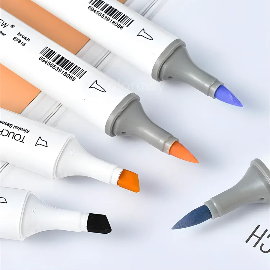TOUCHNEW Alkoholmarker Set mit Pinsel- und Meißelspitze für Künstler in Schwarz und Multicolour - Bild 5