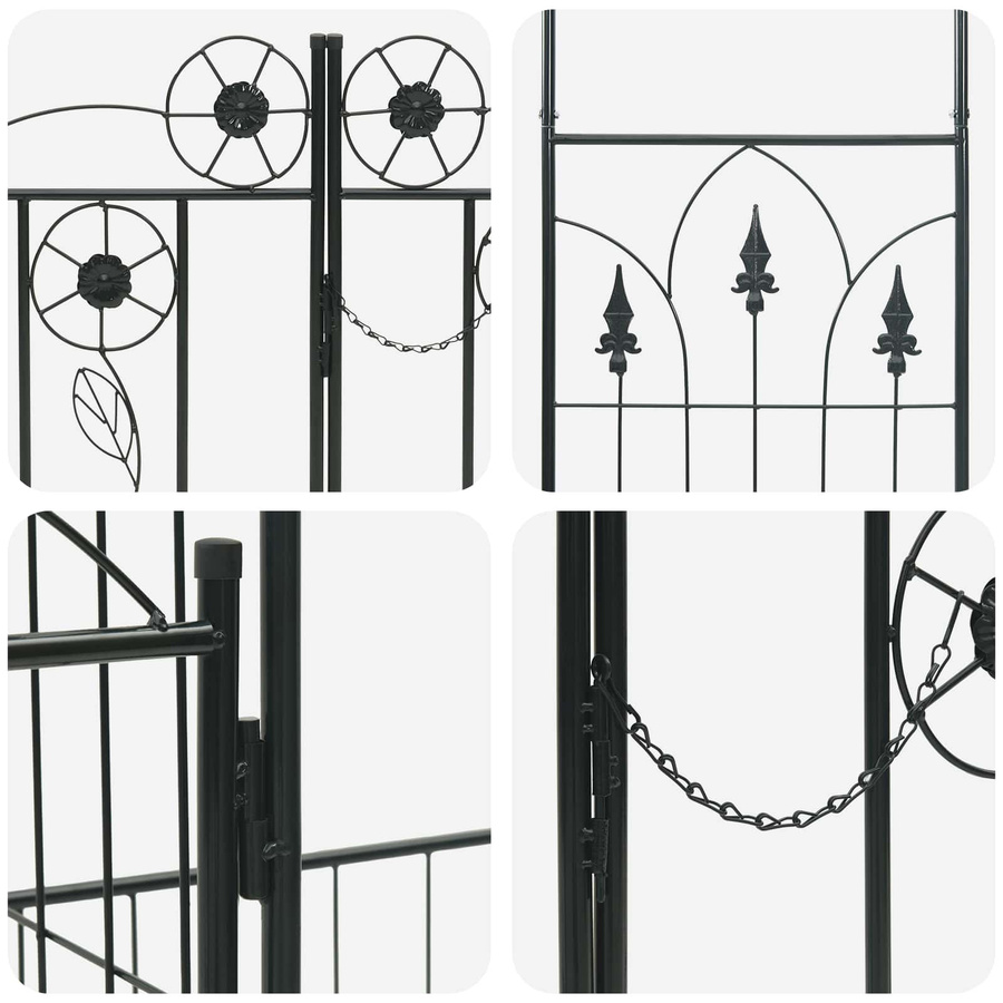 Gartenbogen mit Schloss von VD Home Furnishing in Schwarz aus Metall, B/T/H: 203 x 50 x 218 cm - Bild 2